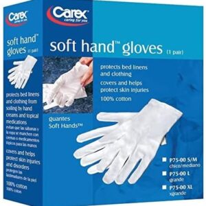 Carex Health Brands Soft Hands Cotton Gloves, Small/Medium