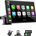 Portable Wireless Carplay Car Stereo, 7" HD Touchscreen for…