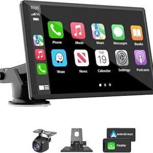 Portable Wireless Carplay Car Stereo, 7" HD Touchscreen for…