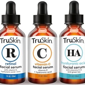 TruSkin Face Serum Trio – Hyaluronic Acid, Vitamin C