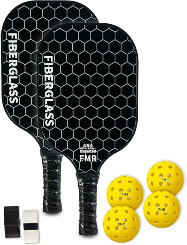 Pickleball Paddles Set of 2 with 4 Balls - USAPA Approved Fi…