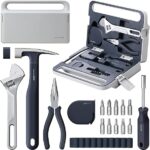 HOTO 16-Piece Home Tool Kit, Basic Hand Tool Set with Storag…