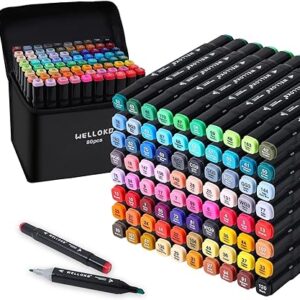 Alcohol Markers, 80 Colors Dual Brush Tip