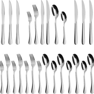 Silverware Set,SANTUO Stainless Steel Knives Spoon Forks Set…