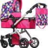 Fash N Kolor | Foldable Pram for Baby Doll with Flower Desig…