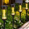 Toodour Solar Pathway Lights Outdoor, 4 Pack Unique Solar Po…