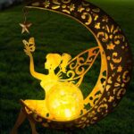 Solar Garden Statues Outdoor Decor, Fairy Moon Figurine Ligh…