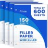 Loose Leaf Paper, Wide Ruled, 600 Sheets (150/Pack) Filler P…