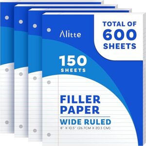 Loose Leaf Paper, Wide Ruled, 600 Sheets (150/Pack) Filler P…