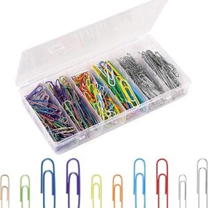 Paper Clips Assorted Sizes,450PCS Medium and Large PaperClip…