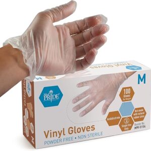 MedPride General Purpose Powder-Free Vinyl Gloves, Medium, B…